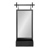 Budget 😍 Kate & Laurel All Things Decor 18" x 39" Gammons Functional Wall Mirror Black - Kate & Laurel All Things Decor ⌛
