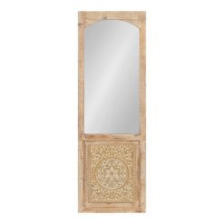 Deals 🥰 Kate & Laurel All Things Decor 18" x 55" Moynihan Wooden Panel Decorative Wall Mirror Rustic Brown - Kate & Laurel All Things Decor 🌟