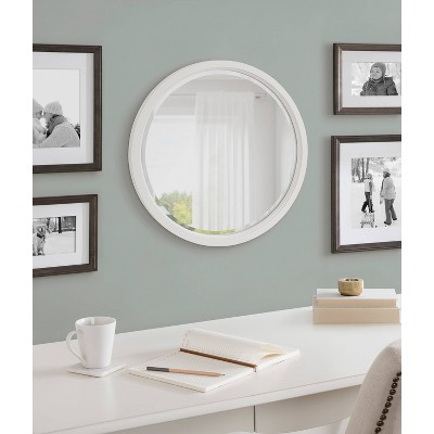 New π― Kate & Laurel All Things Decor 18" x 18" Hogan Round Framed Decorative Wall Mirror White - Kate & Laurel All Things Decor β - Image 4