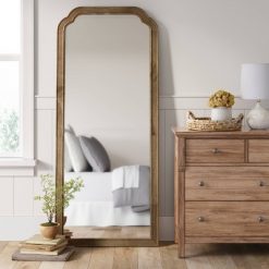 Discount โจ 30" x 70" Oversize Leaner French Country Wood Mirror Natural - Threshold™ ๐คฉ