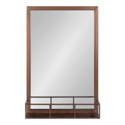 Wholesale 🎁 Kate & Laurel All Things Decor 20" x 30" Jackson Metal Framed Decorative Wall Mirror with Shelf Bronze - Kate & Laurel All Things Decor 😍