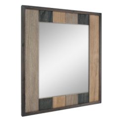 Discount 😍 26.6" x 24" Rectangle Natural Wood Plank Mirror Brown - Stonebriar Collection 🤩