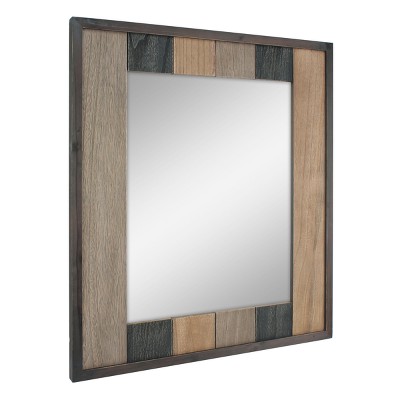 Discount ๐ 26.6" x 24" Rectangle Natural Wood Plank Mirror Brown - Stonebriar Collection ๐คฉ