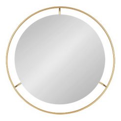 Promo ⌛ Kate & Laurel All Things Decor 28" x 28" Quila Round Framed Decorative Wall Mirror Gold - Kate & Laurel All Things Decor 🧨
