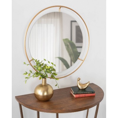 Promo β Kate & Laurel All Things Decor 28" x 28" Quila Round Framed Decorative Wall Mirror Gold - Kate & Laurel All Things Decor 𧨠- Image 6