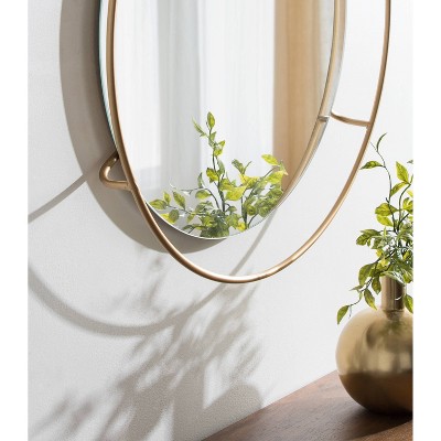 Promo β Kate & Laurel All Things Decor 28" x 28" Quila Round Framed Decorative Wall Mirror Gold - Kate & Laurel All Things Decor 𧨠- Image 7
