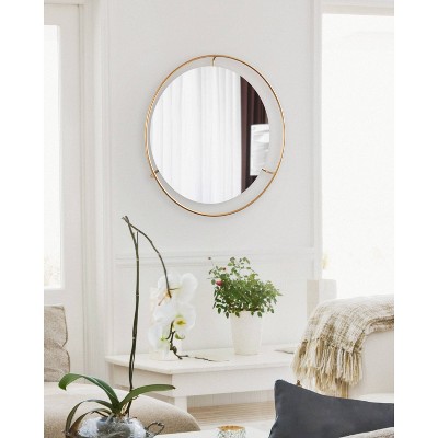 Promo β Kate & Laurel All Things Decor 28" x 28" Quila Round Framed Decorative Wall Mirror Gold - Kate & Laurel All Things Decor 𧨠- Image 8
