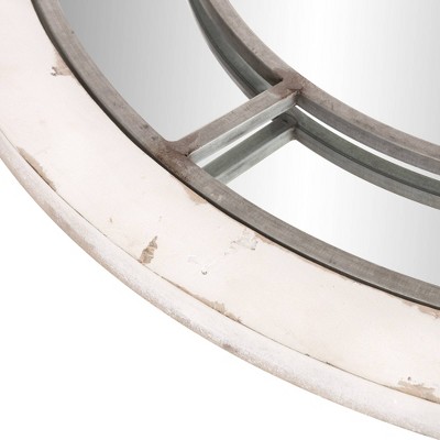 Best Sale 🔥 24" x 44" Antique Arch Windowpane Decorative Wall Mirror Metal/Off White - Patton Wall Decor ⭐ - Image 2