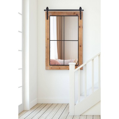 Cheap 🤩 Kate & Laurel All Things Decor 24" x 37" Cates Windowpane Framed Decorative Wall Mirror Rustic Brown - Kate & Laurel All Things Decor ✨ - Image 4
