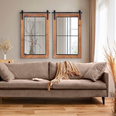 Cheap 🤩 Kate & Laurel All Things Decor 24" x 37" Cates Windowpane Framed Decorative Wall Mirror Rustic Brown - Kate & Laurel All Things Decor ✨ - Image 5