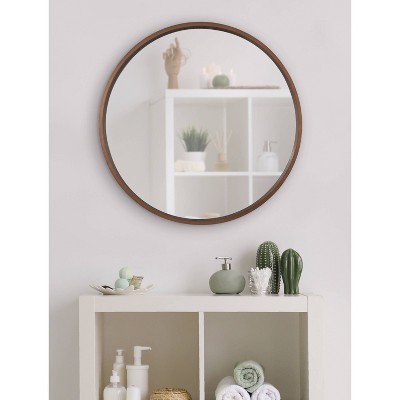 New ✨ Kate & Laurel All Things Decor 26" x 26" Travis Round Wood Accent Decorative Wall Mirror Bronze - Kate & Laurel All Things Decor ❤️ - Image 4