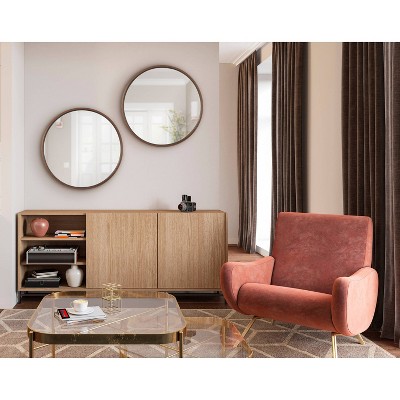 New ✨ Kate & Laurel All Things Decor 26" x 26" Travis Round Wood Accent Decorative Wall Mirror Bronze - Kate & Laurel All Things Decor ❤️ - Image 5