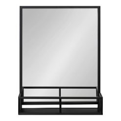 Budget 🎉 Kate & Laurel All Things Decor 22" x 29" Jackson Functional Wall Mirror Black - Kate & Laurel All Things Decor ✨