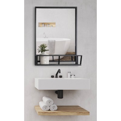 Budget π Kate & Laurel All Things Decor 22" x 29" Jackson Functional Wall Mirror Black - Kate & Laurel All Things Decor β¨ - Image 6