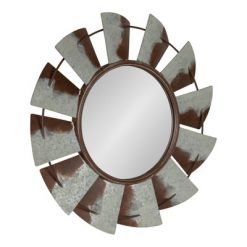 Buy ๐ Kate & Laurel All Things Decor 32" Millbrook Windmill Metal Wall Mirror Silver - Kate and Laurel โค๏ธ