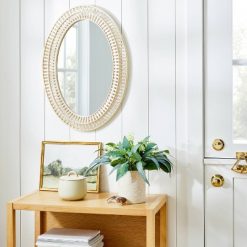 Discount 🎁 Threshold Designed W/Studio McGee 20" x 28" Light Woven Oval Mirror - Threshold™ designed with Studio McGee 🔥