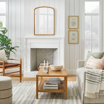 Budget 🧨 Threshold Designed W/Studio McGee 24" x 34" Wood Arch Decorative Wall Mirror Natural - Threshold™ designed with Studio McGee ⭐