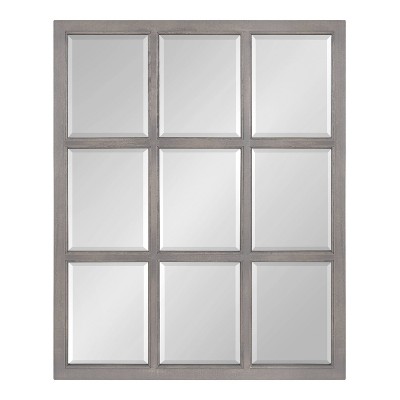 Hot Sale π Kate & Laurel All Things Decor 26" x 32" Hogan Windowpane Decorative Framed Wall Mirror Gray - Kate & Laurel All Things Decor β