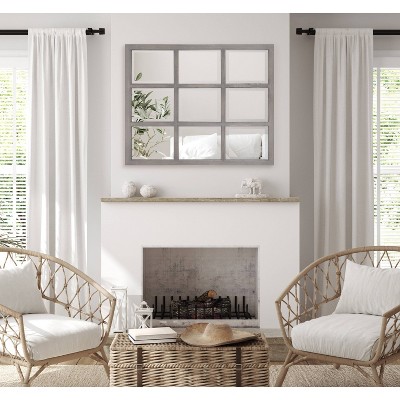 Hot Sale π Kate & Laurel All Things Decor 26" x 32" Hogan Windowpane Decorative Framed Wall Mirror Gray - Kate & Laurel All Things Decor β - Image 4