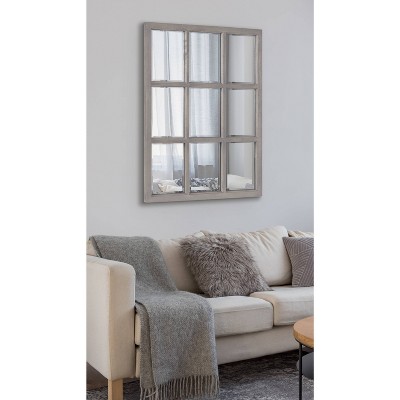 Hot Sale π Kate & Laurel All Things Decor 26" x 32" Hogan Windowpane Decorative Framed Wall Mirror Gray - Kate & Laurel All Things Decor β - Image 5