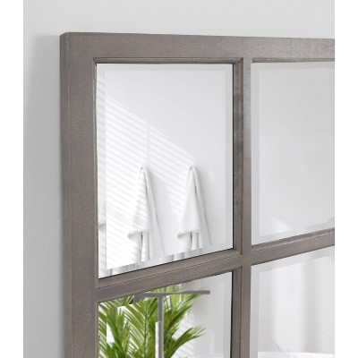 Hot Sale π Kate & Laurel All Things Decor 26" x 32" Hogan Windowpane Decorative Framed Wall Mirror Gray - Kate & Laurel All Things Decor β - Image 6