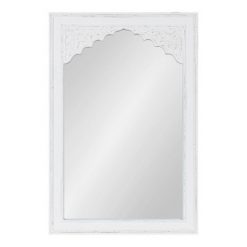 Top 10 🔥 Kate & Laurel All Things Decor 24" x 36" Shivani Wood Framed Decorative Wall Mirror White - Kate & Laurel All Things Decor 🎁