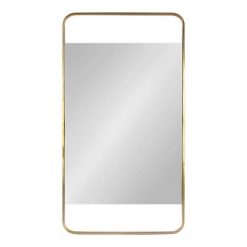 Brand new 😍 Kate & Laurel All Things Decor 20" x 36" Nobles Radius Corner Framed Decorative Wall Mirror Gold - Kate & Laurel All Things Decor 👍