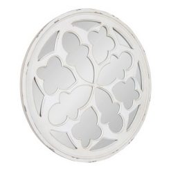 Coupon 🎉 Kate & Laurel All Things Decor 35.5" Holland Overlayed Round Wall Mirror White - Kate and Laurel ✨