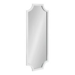 Budget 🛒 Kate & Laurel All Things Decor 18" x 48" Hogan Scallop Wall Mirror White - Kate & Laurel All Things Decor ✨