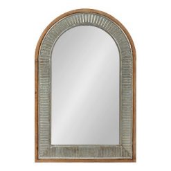 New 💯 Kate & Laurel All Things Decor 24" x 36" Deely Arch Wall Mirror Rustic Brown - Kate & Laurel All Things Decor 👏