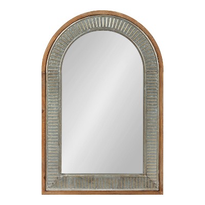New π― Kate & Laurel All Things Decor 24" x 36" Deely Arch Wall Mirror Rustic Brown - Kate & Laurel All Things Decor π