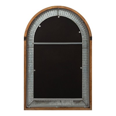 New π― Kate & Laurel All Things Decor 24" x 36" Deely Arch Wall Mirror Rustic Brown - Kate & Laurel All Things Decor π - Image 3