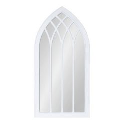 Wholesale โ๏ธ Kate & Laurel All Things Decor 24" x 48" Winn Wood Framed Arch Decorative Wall Mirror White - Kate & Laurel All Things Decor ๐