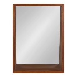 Outlet ⭐ Kate & Laurel All Things Decor 18" x 24" Hutton Functional Wall Mirror Walnut Brown - Kate & Laurel All Things Decor 🛒