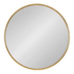 Promo 😍 Kate & Laurel All Things Decor 24" x 24" Caskill Round Framed Decorative Wall Mirror Gold - Kate & Laurel All Things Decor 🌟