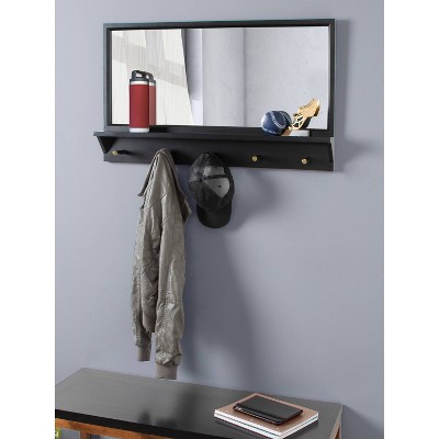 Coupon π Kate & Laurel All Things Decor 36" x 21" Milley Functional Wall Mirror Black - Kate & Laurel All Things Decor 𧨠- Image 5