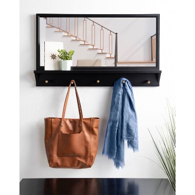 Coupon π Kate & Laurel All Things Decor 36" x 21" Milley Functional Wall Mirror Black - Kate & Laurel All Things Decor 𧨠- Image 6