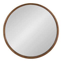 Brand new 🔔 Kate & Laurel All Things Decor 36" Hutton Round Wall Mirror Rustic Brown - Kate & Laurel All Things Decor 🌟