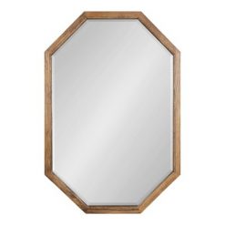 Cheap ๐ฅฐ Kate & Laurel All Things Decor 24" x 36" Hogan Framed Octagon Decorative Wall Mirror Rustic Brown - Kate & Laurel All Things Decor โค๏ธ
