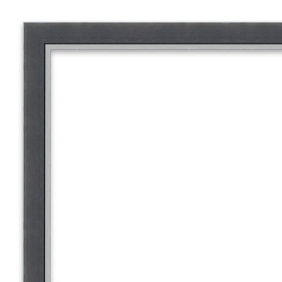 New ๐ 30"x 24" Eva Thin Framed Bathroom Vanity Wall Mirror Black/Silver - Amanti Art โญ - Image 2