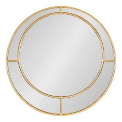 Wholesale ๐ Kate & Laurel All Things Decor 24" x 24" Odaire Round Decorative Wall Mirror Gold - Kate & Laurel All Things Decor ๐ฅ