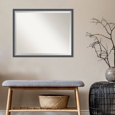 New ๐ 30"x 24" Eva Thin Framed Bathroom Vanity Wall Mirror Black/Silver - Amanti Art โญ - Image 4
