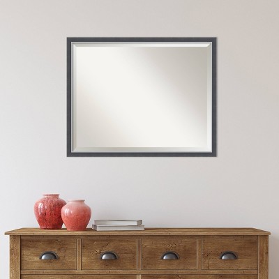 New ๐ 30"x 24" Eva Thin Framed Bathroom Vanity Wall Mirror Black/Silver - Amanti Art โญ - Image 5