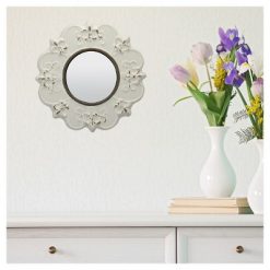 Flash Sale ๐ CKK Home Decor 8" Decorative Ceramic Wall Mirror Ivory - Stonebriar Collection ๐