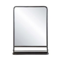 Cheapest 👏 19.5" x 27.5" Metal Framed Wall Mirror with Shelf Black - 3R Studios ✔️