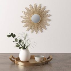 Cheap ⭐ Madison Park Dia Fiore Sunburst Round Decorative Wall Mirror Gold 🔥