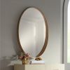 Cheap 🔔 Noble Park Oval Vanity Lip Wall Mirror Modern Hand-Painted Gold Metal Frame 24 1/4" Wide for Bathroom Bedroom Living Room Office 🔥