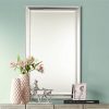 Budget ❤️ Noble Park Rectangular Vanity Accent Wall Mirror Modern Beveled Silver Mirrored Frame 25" Wide Bathroom Bedroom Living Room Home 🧨