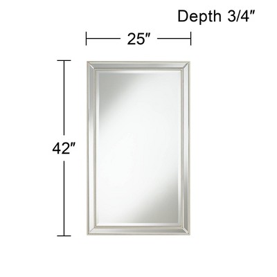 Budget ❤️ Noble Park Rectangular Vanity Accent Wall Mirror Modern Beveled Silver Mirrored Frame 25" Wide Bathroom Bedroom Living Room Home 🧨 - Image 4