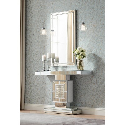 Budget ❤️ Noble Park Rectangular Vanity Accent Wall Mirror Modern Beveled Silver Mirrored Frame 25" Wide Bathroom Bedroom Living Room Home 🧨 - Image 6